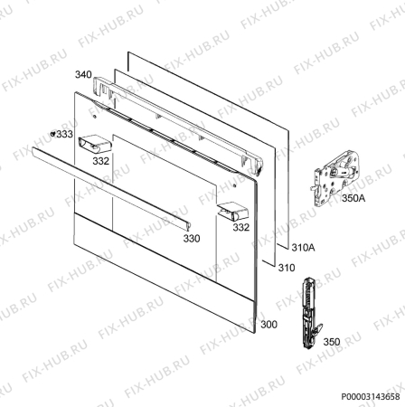 Взрыв-схема плиты (духовки) Electrolux EOA3460AOX - Схема узла Door